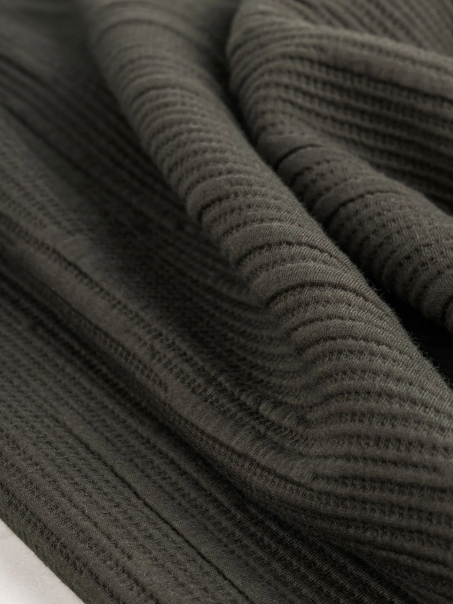 Stripe Textured Jacquard Knit Deadstock - Juniper - Swatch