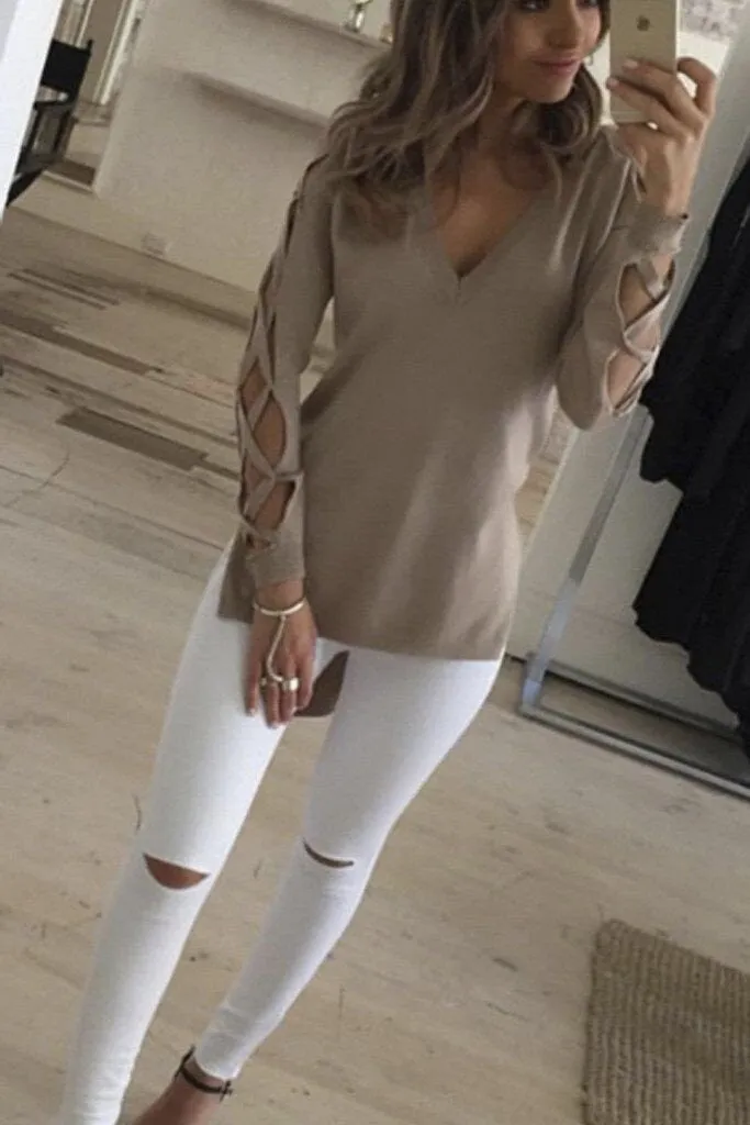 Stylish Harajuku Hollow Sleeve T Shirt Women Short Front Long Back Female Tops Kawaii Split Cool T-shirt Women Cut Out