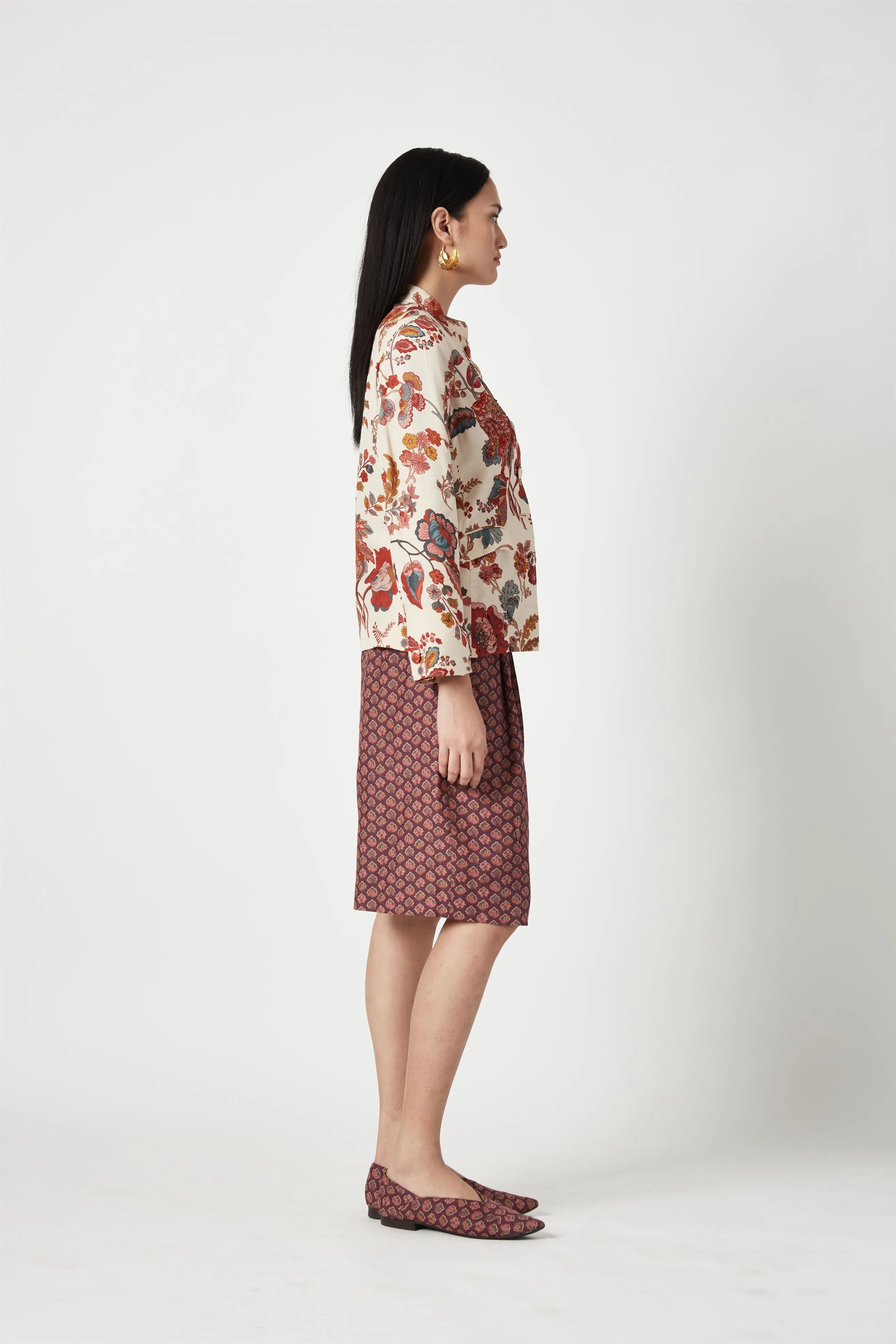 Summer Jacket Pure Silk Embroidered-Fashion Edit Java 3-7JV-81-Payal Pratap