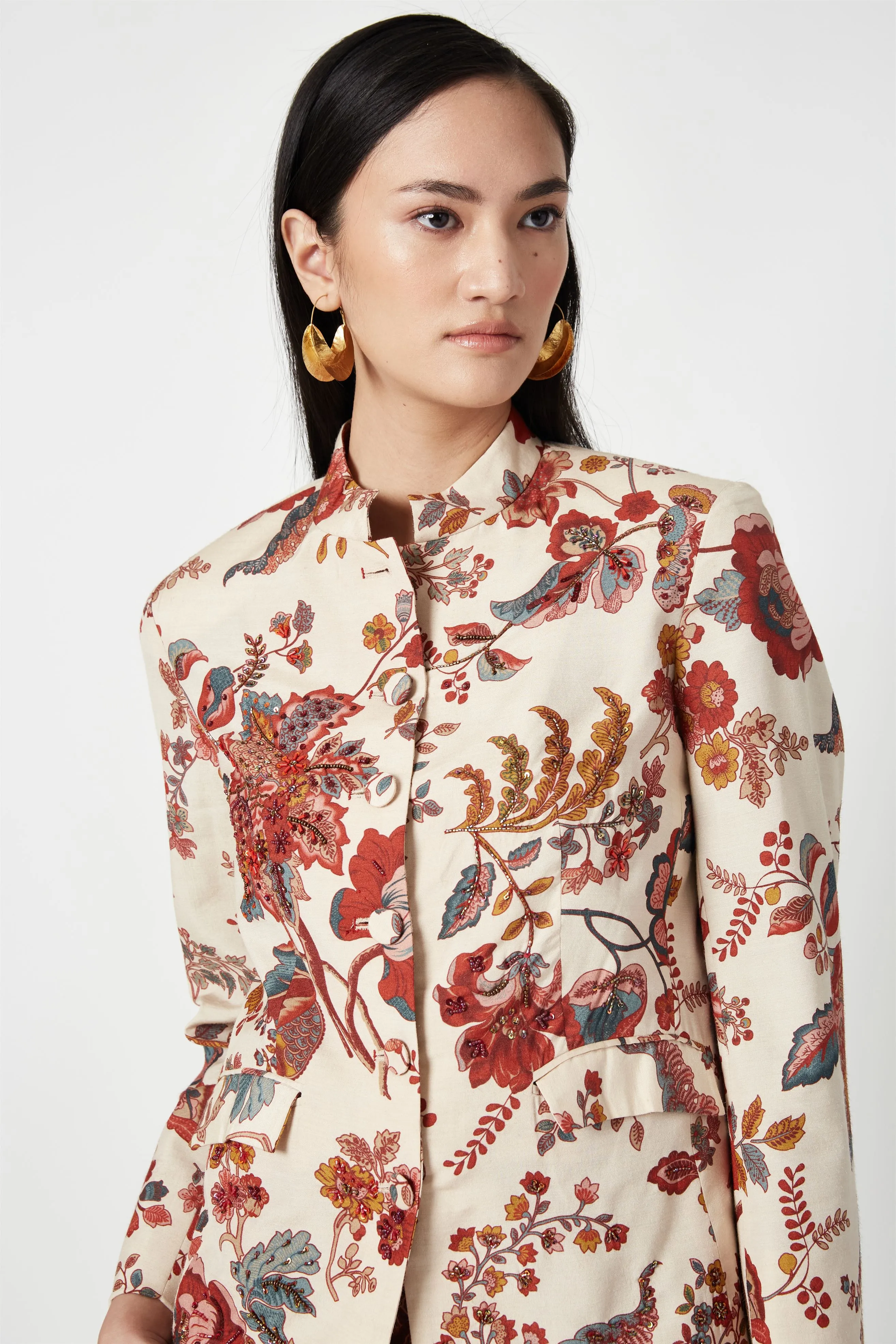 Summer Jacket Pure Silk Embroidered-Fashion Edit Java 3-7JV-81-Payal Pratap