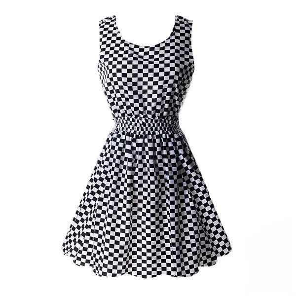 Summer Women Tank Chiffon Beach Dress Sleeveless Sundress Floral Mini Dresses