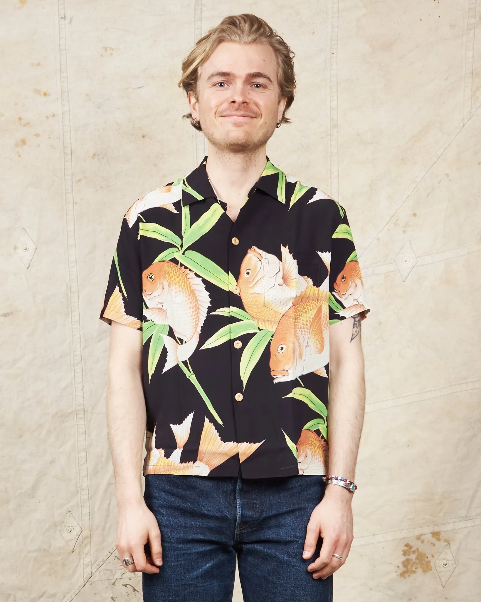 Sun Surf Rayon Hawaiian Shirt "Red Snapper" Special Edition Kalakaua