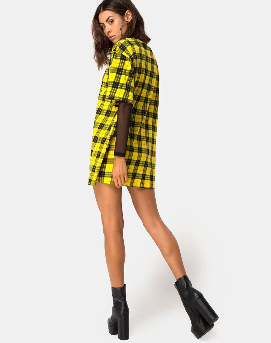 Sunny Kiss Dress in Winter Plaid Yellow