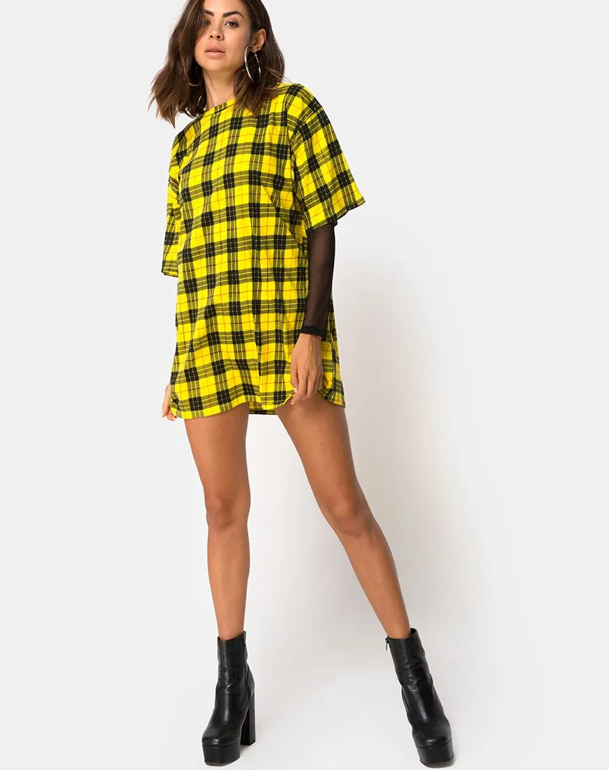Sunny Kiss Dress in Winter Plaid Yellow