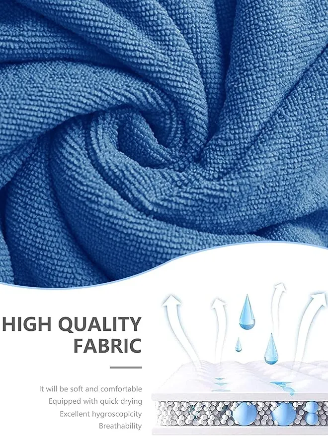 Surf Poncho Hooded Changing Towel Swim Robe with Zipper Plus Size Terry Cloth Swim Cover Up for Adults Men Women Towel Poncho Hoodie Surfing Accessories(Black) (Dark Blue)