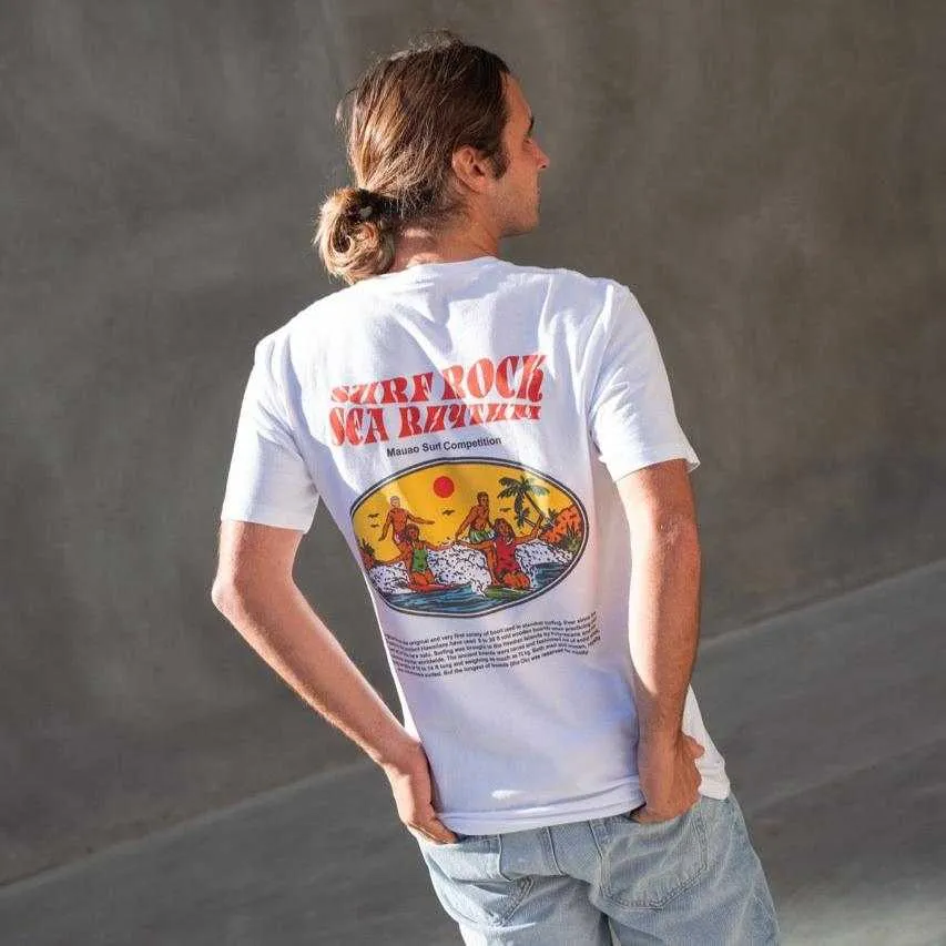 Surf Rock Vintage Tee - White