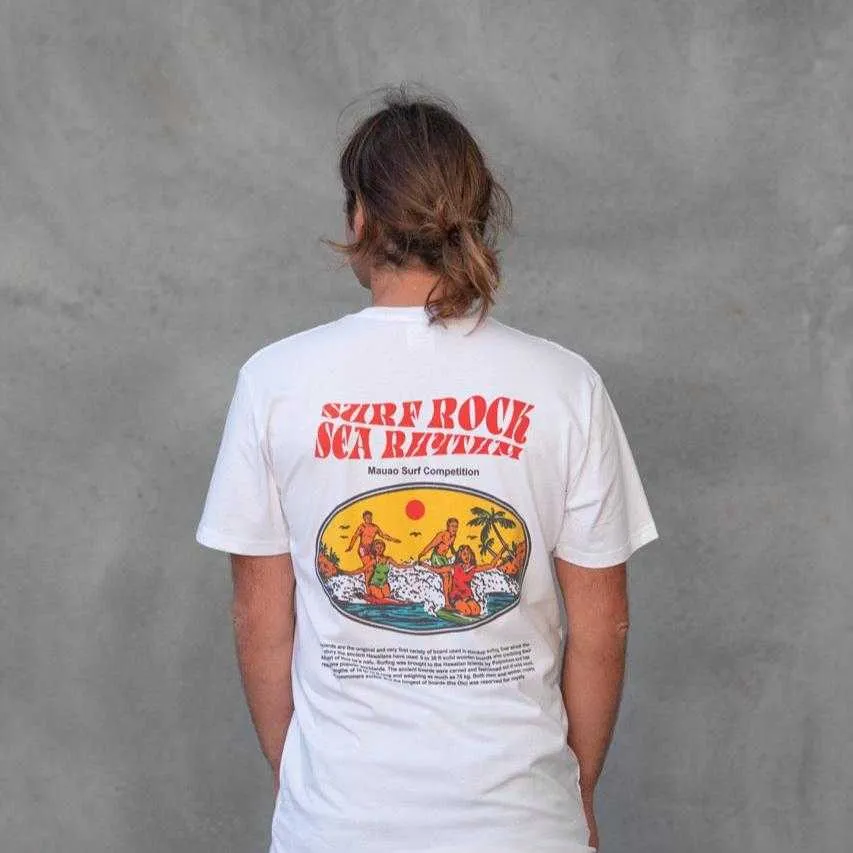Surf Rock Vintage Tee - White