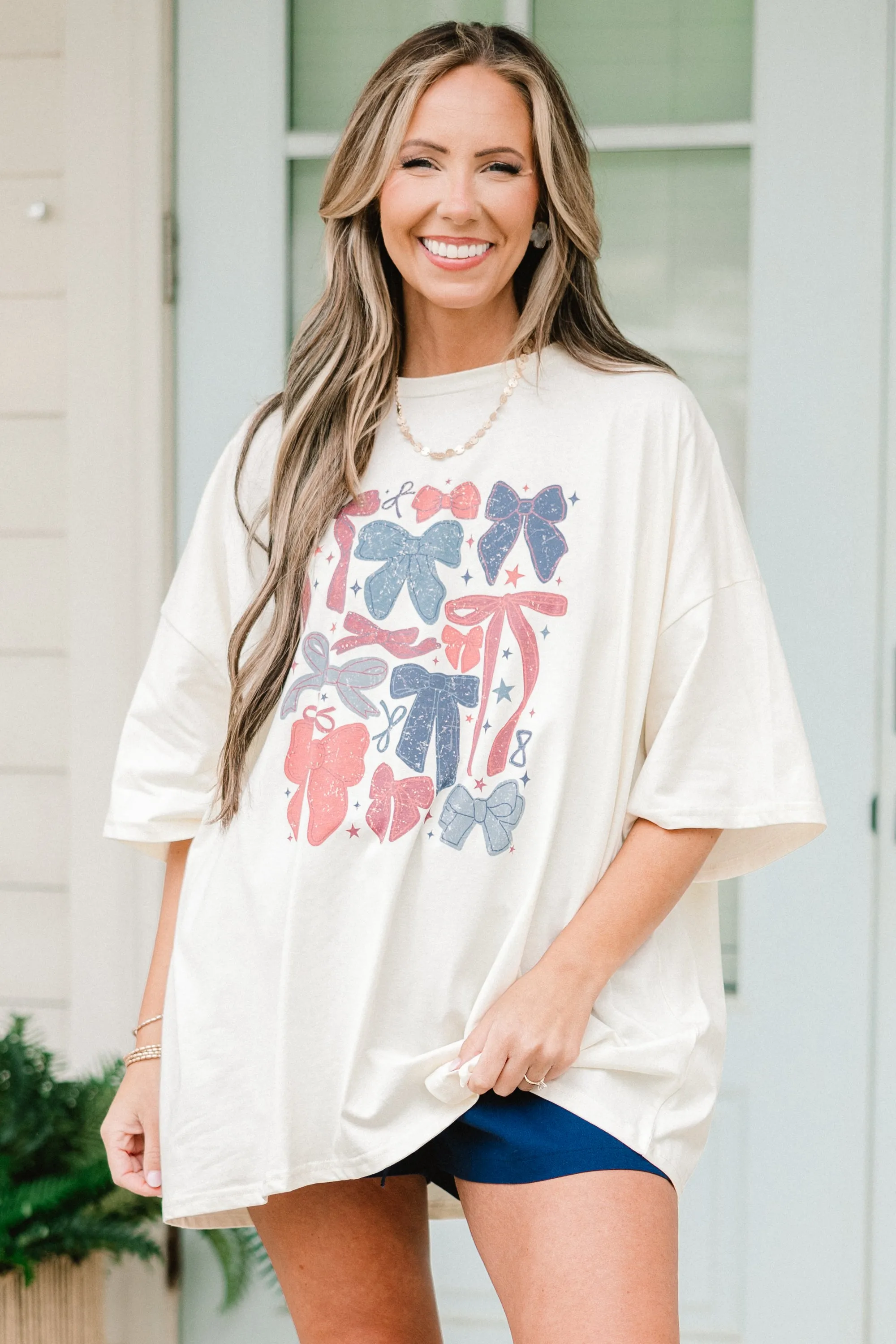 Sweet American Summer Boyfriend Tee, Ivory