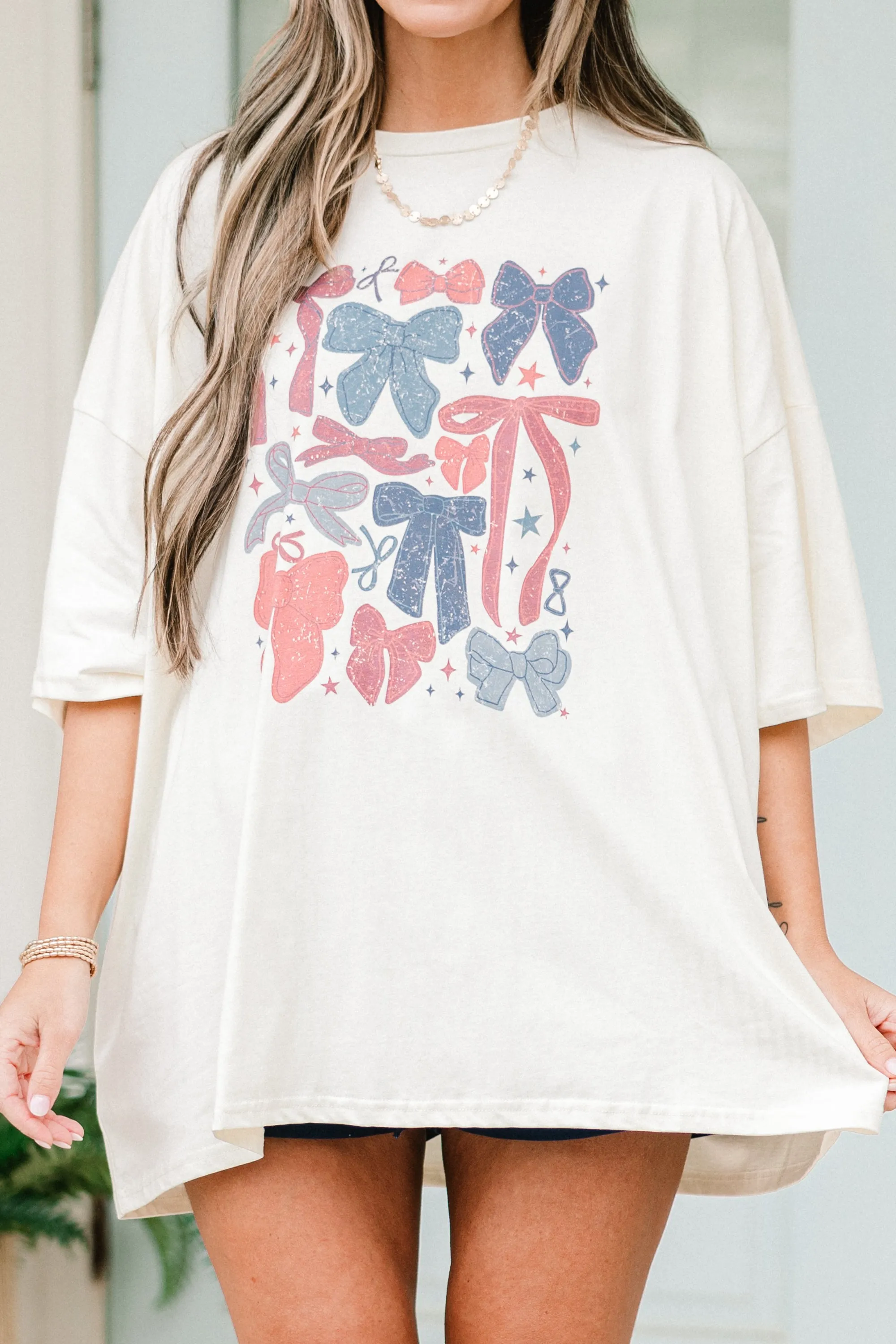 Sweet American Summer Boyfriend Tee, Ivory