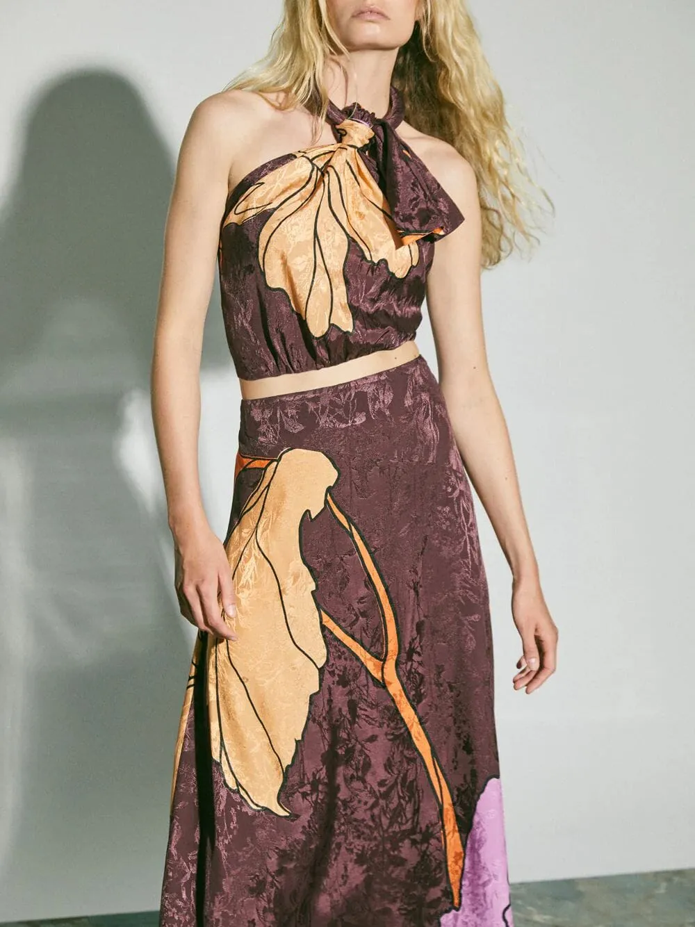 Symphony Of Leaves Midi Skirt