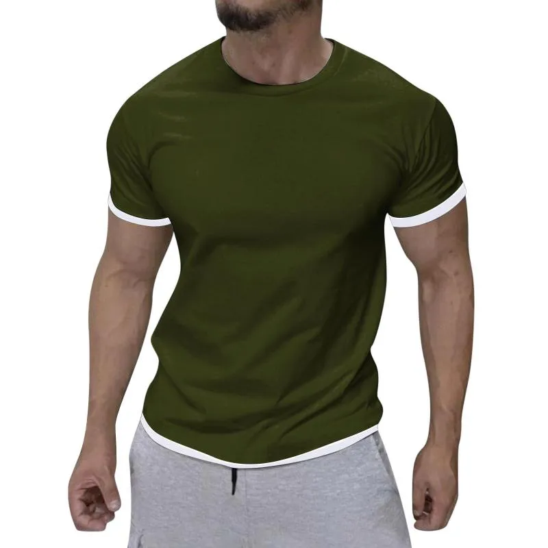 T-shirt à col rond et blocs de couleurs vintage