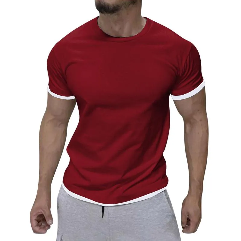 T-shirt à col rond et blocs de couleurs vintage
