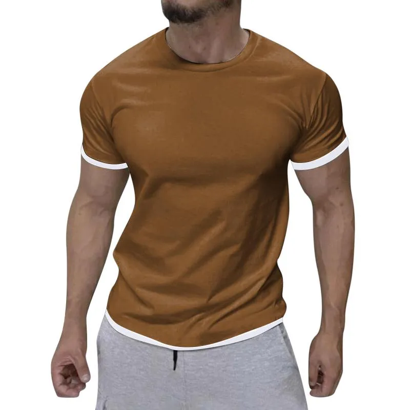 T-shirt à col rond et blocs de couleurs vintage