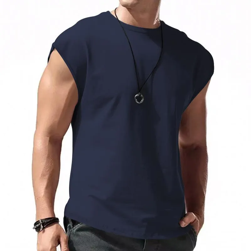 T-shirt de sport uni sans manches vintage