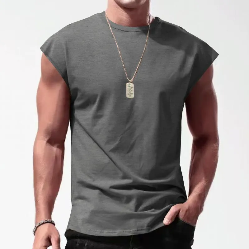 T-shirt de sport uni sans manches vintage