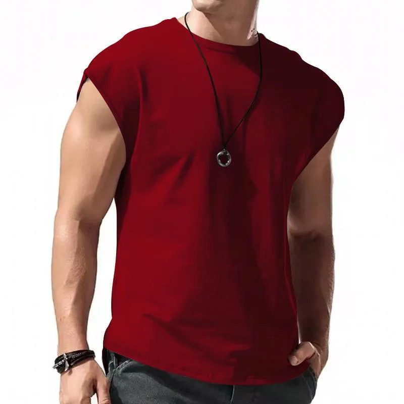 T-shirt de sport uni sans manches vintage
