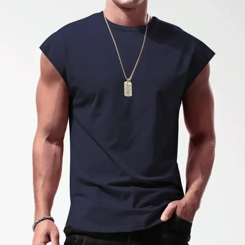 T-shirt de sport uni sans manches vintage