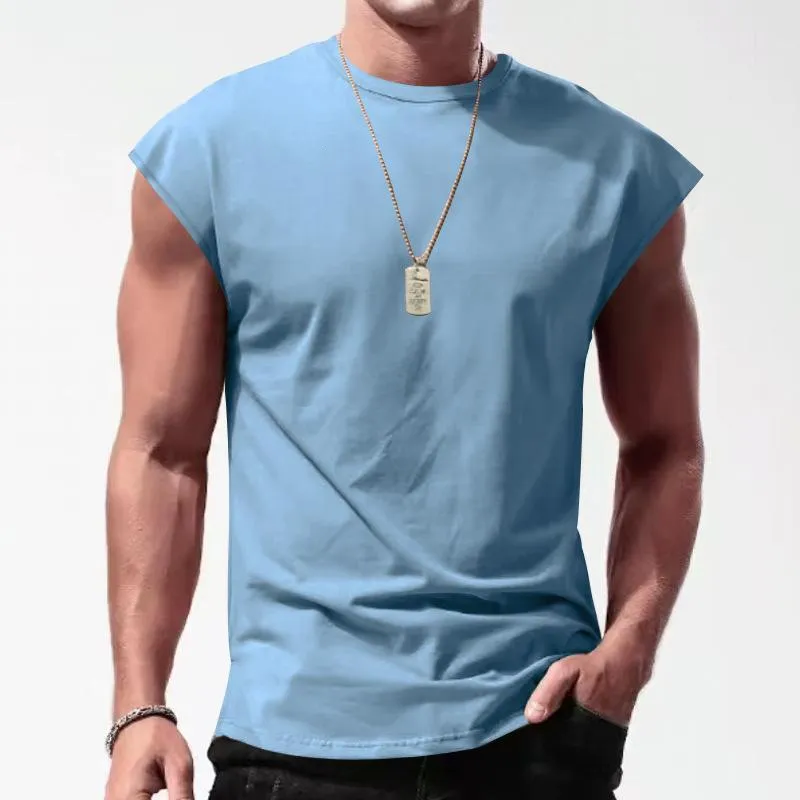 T-shirt de sport uni sans manches vintage
