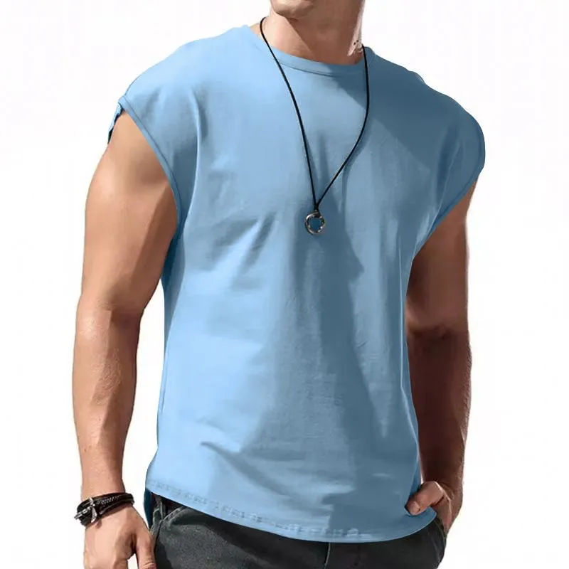 T-shirt de sport uni sans manches vintage