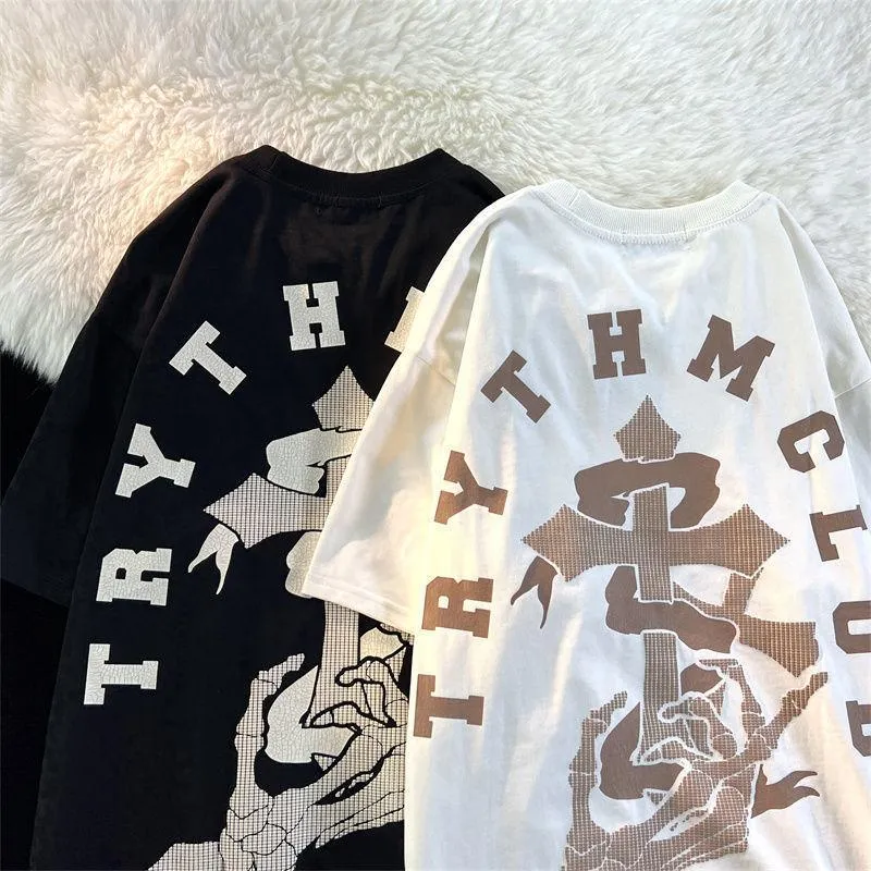 T-shirt imprimé tête de mort vintage