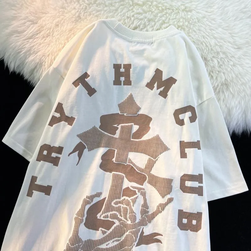 T-shirt imprimé tête de mort vintage