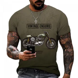 T-Shirt Kaki Vintage Moto
