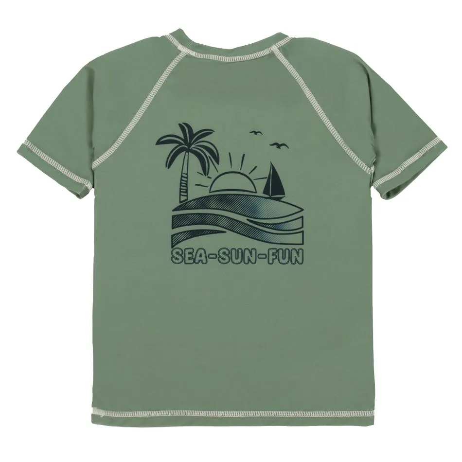 T-shirt maillot UV vert S25s201-05