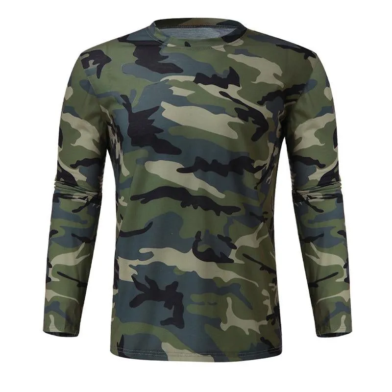 T-shirt tactique camouflage à col montant vintage