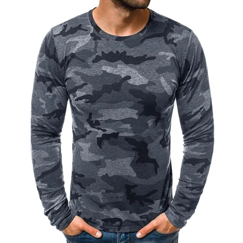T-shirt tactique camouflage à col montant vintage
