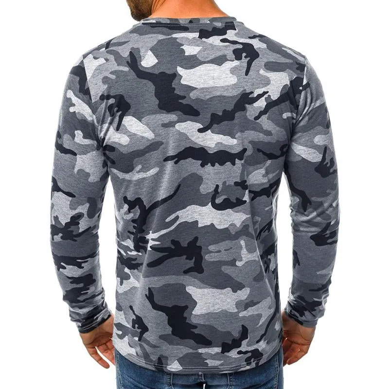 T-shirt tactique camouflage à col montant vintage