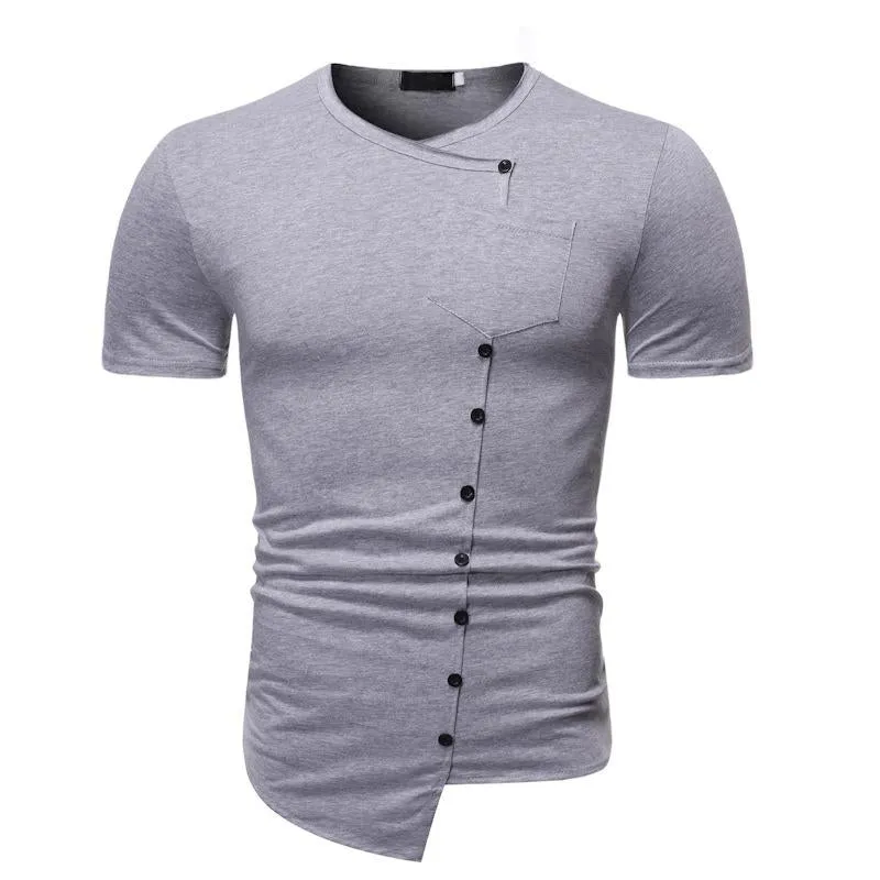 T-shirt vintage à manches courtes et coutures irrégulières