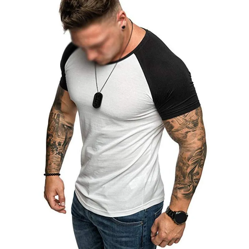 T-shirt vintage à manches raglan contrastées