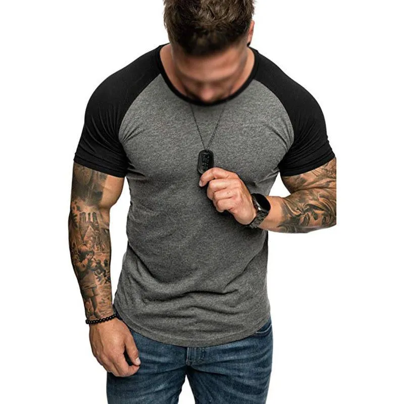 T-shirt vintage à manches raglan contrastées