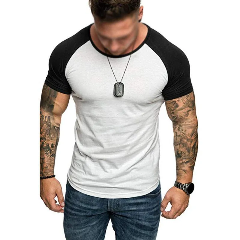 T-shirt vintage à manches raglan contrastées