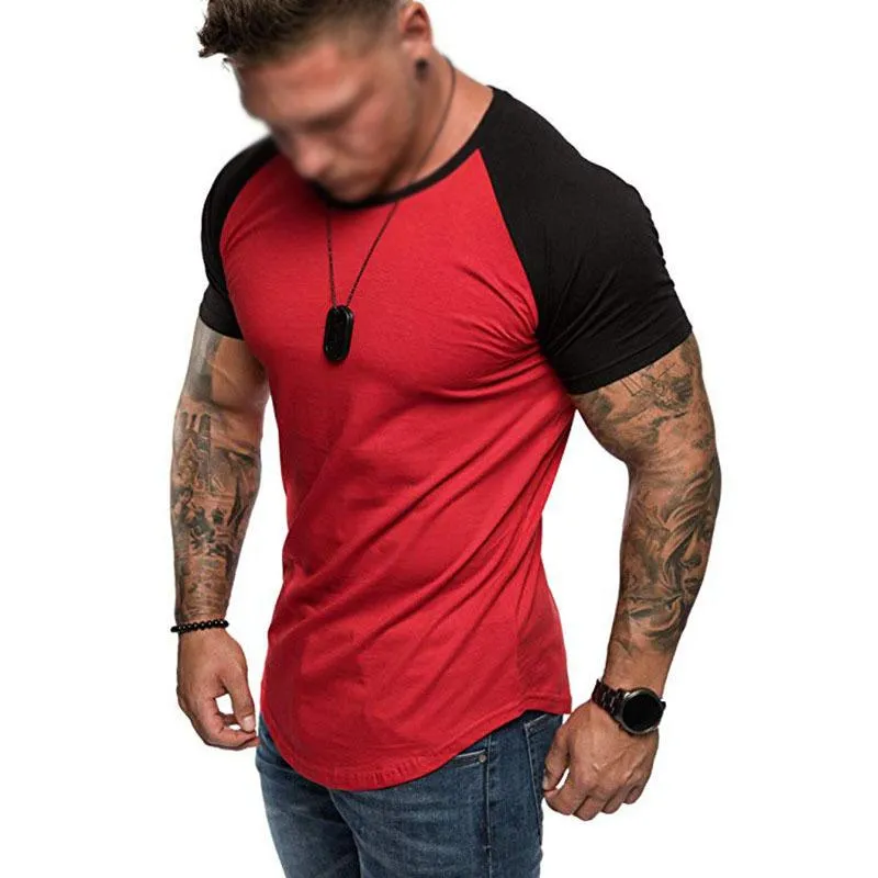 T-shirt vintage à manches raglan contrastées