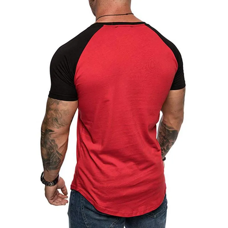 T-shirt vintage à manches raglan contrastées
