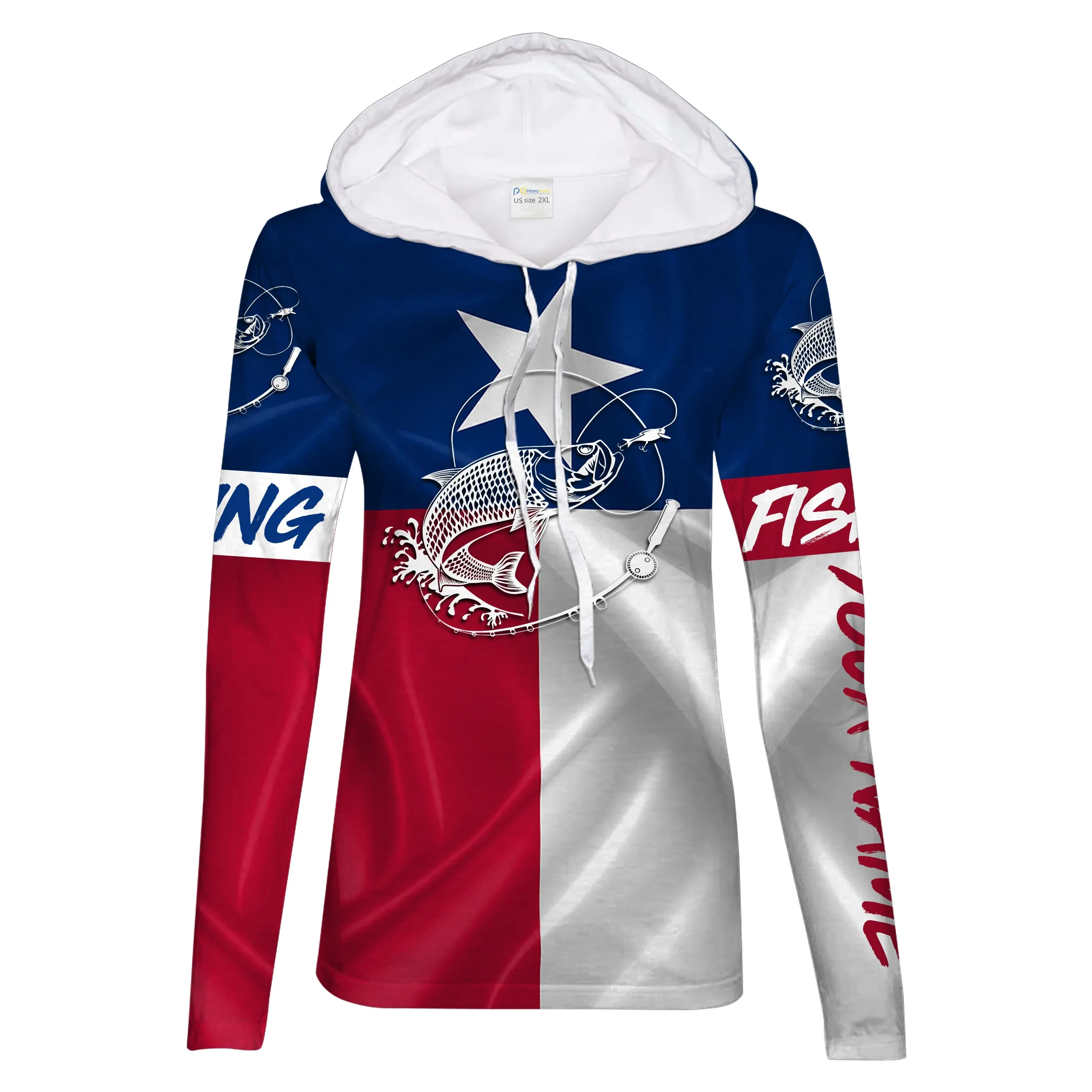 Tarpon fishing Texas Flag Customize Name UV protection UPF 30  long sleeves fishing shirt for women NPQ78