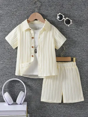 Texture shirt| Boy  Textured Short Sleeve Shirt
