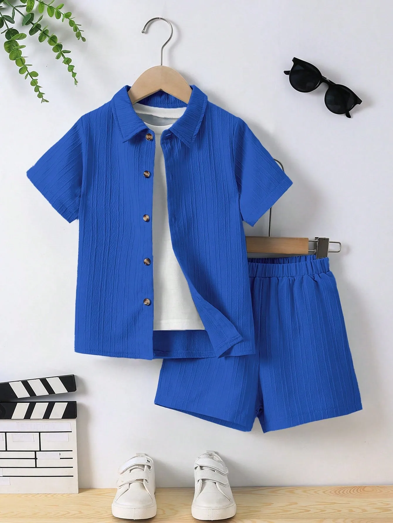 Texture shirt| Boy  Textured Short Sleeve Shirt
