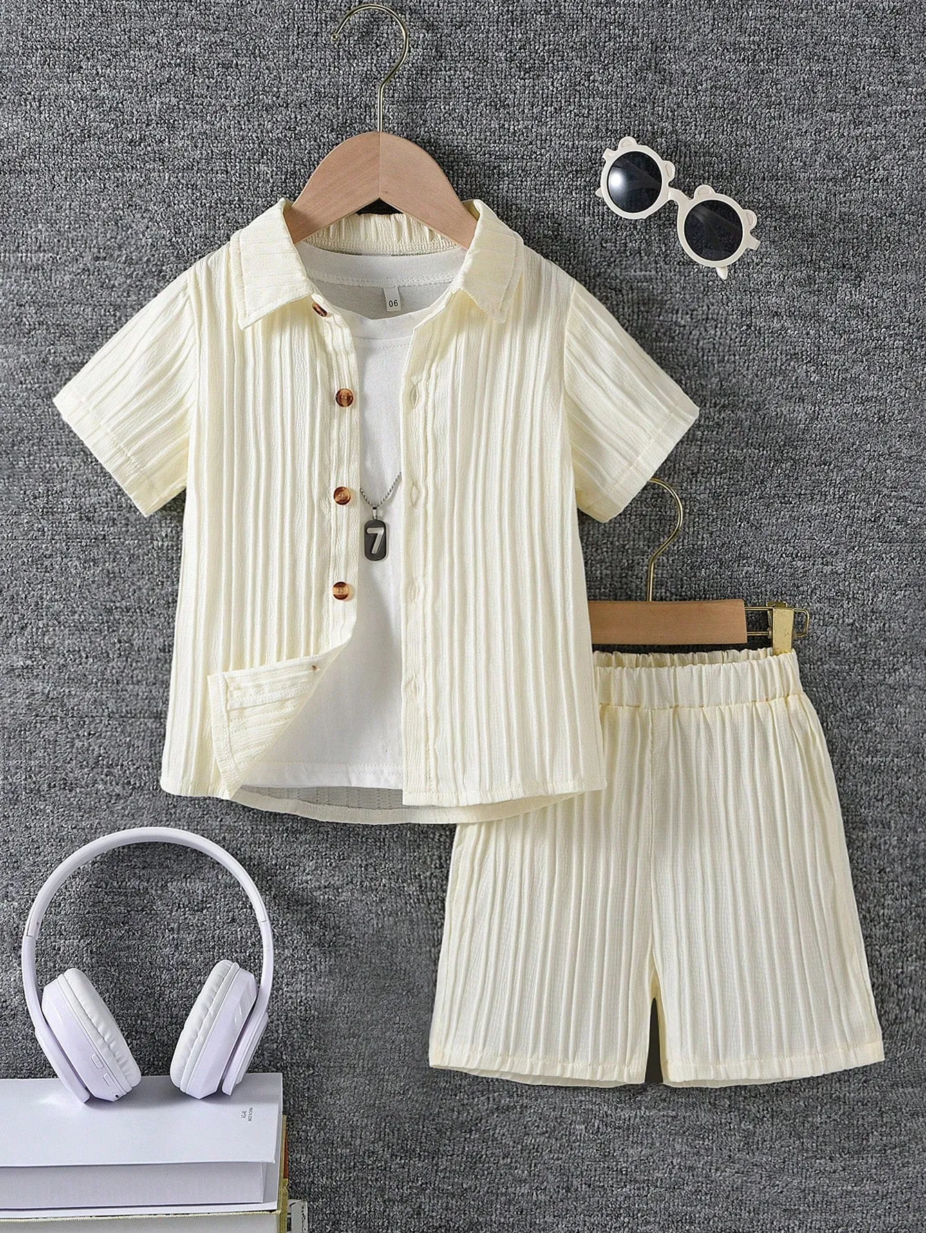 Texture shirt| Boy  Textured Short Sleeve Shirt