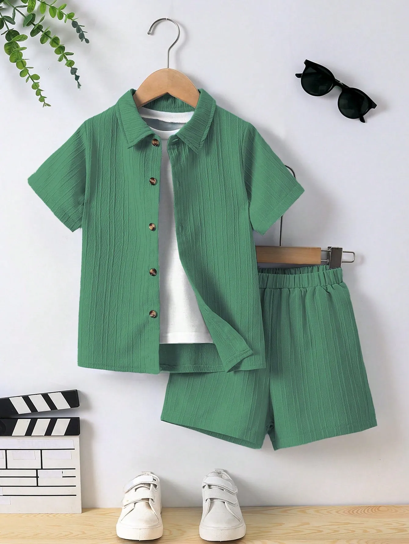 Texture shirt| Boy  Textured Short Sleeve Shirt