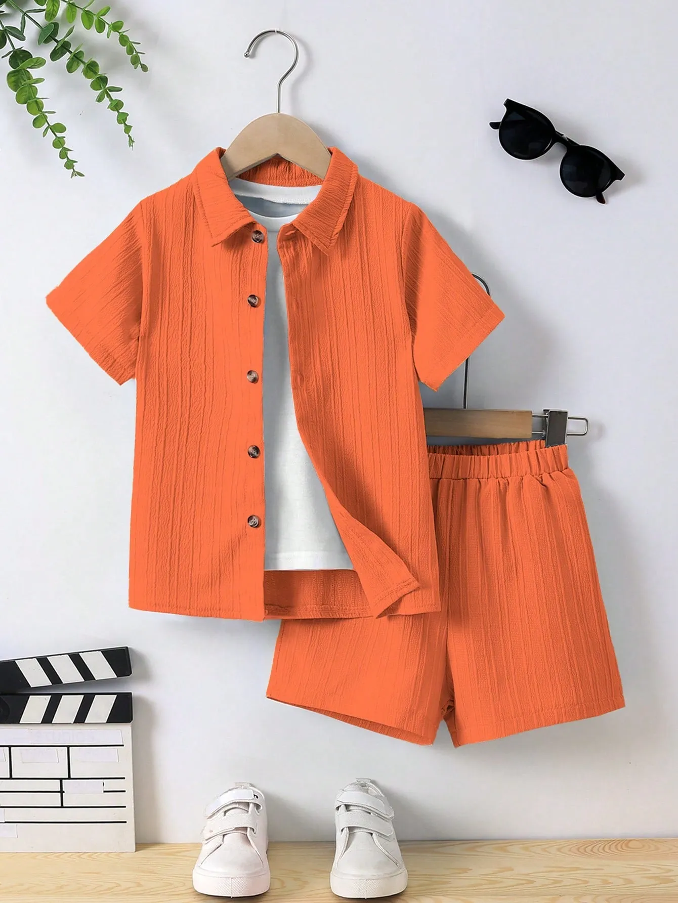 Texture shirt| Boy  Textured Short Sleeve Shirt