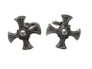 Textured Ancient Celtic Cross Cufflinks