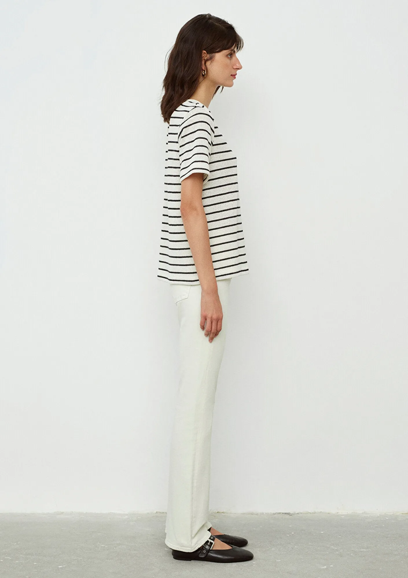 Textured Black Basic T-Shirt
