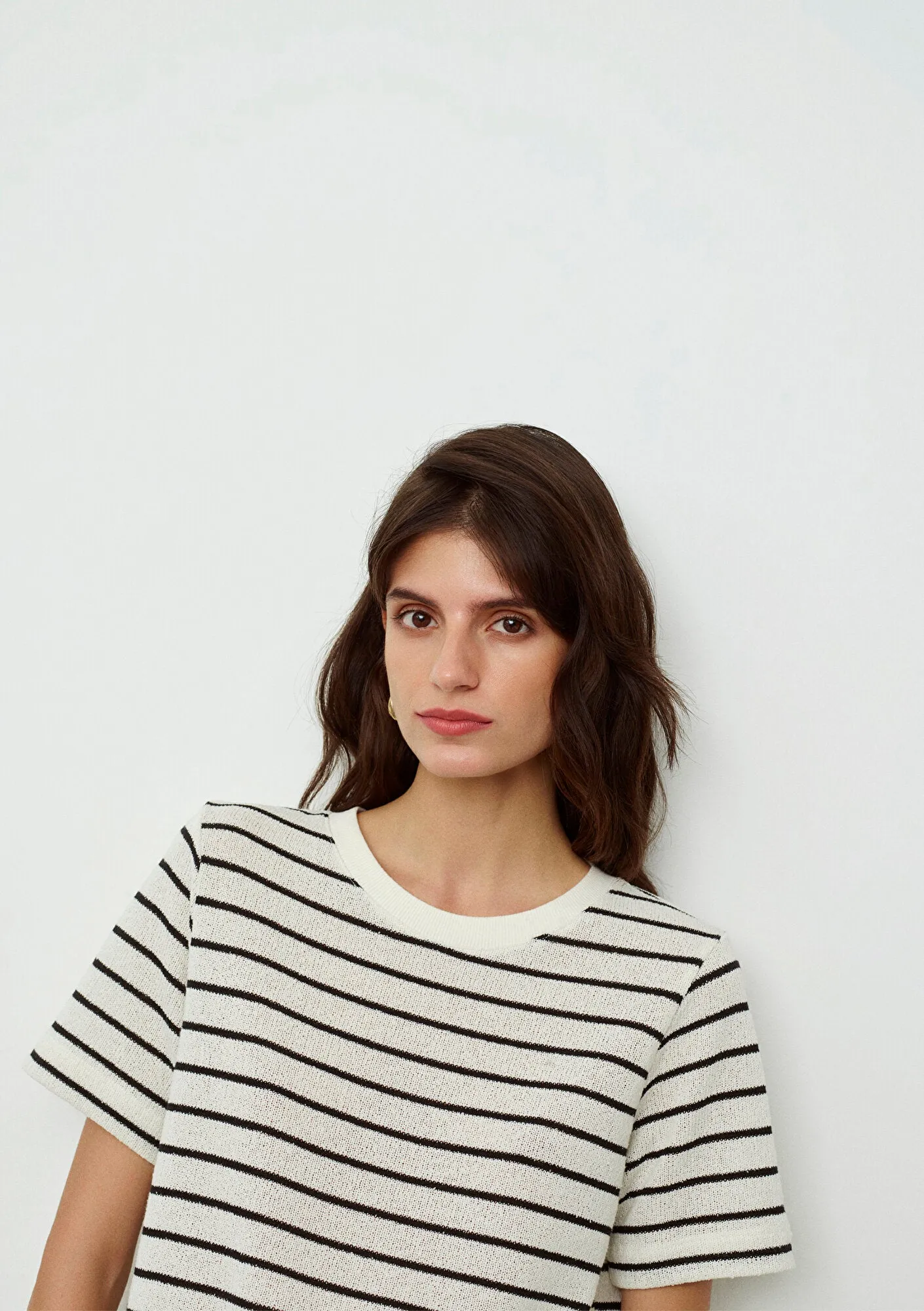 Textured Black Basic T-Shirt