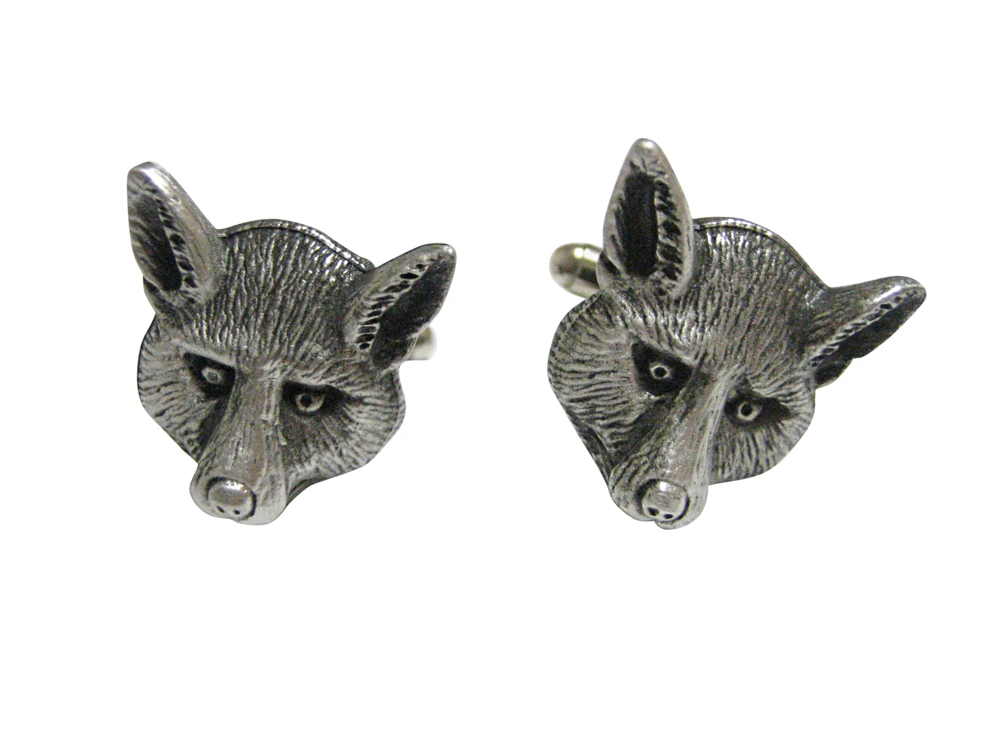 Textured Fox Head Cufflinks