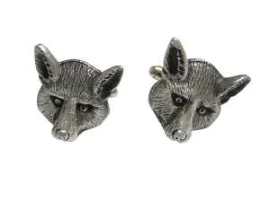 Textured Fox Head Cufflinks