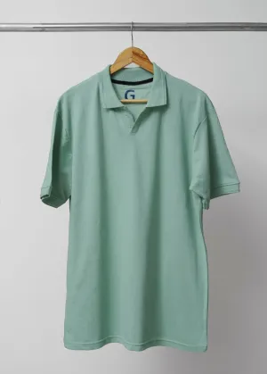 TEXTURED KINT GREEN POLO SHIRT