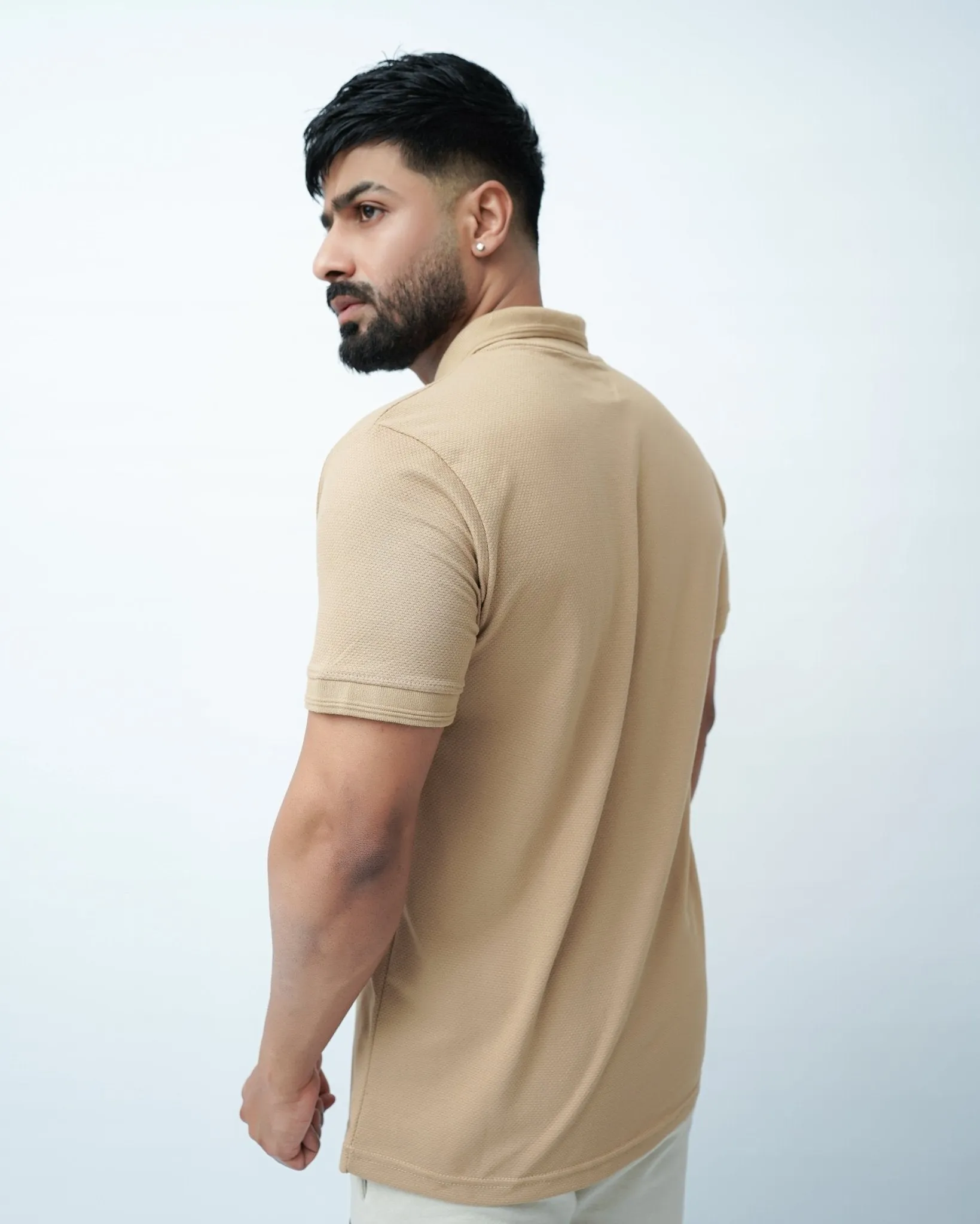 TEXTURED KINT SKIN POLO SHIRT