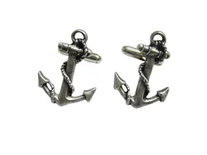 Textured Nautical Anchor Cufflinks